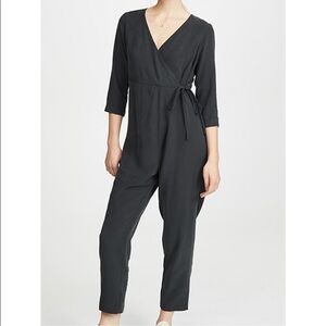 Hatch Maternity Jumpsuit Wallis Wrap Jumper Gray 3/4 Sleeve V-Neck Slinky Size 0